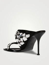 Punk Crystal Shard Satin Mules