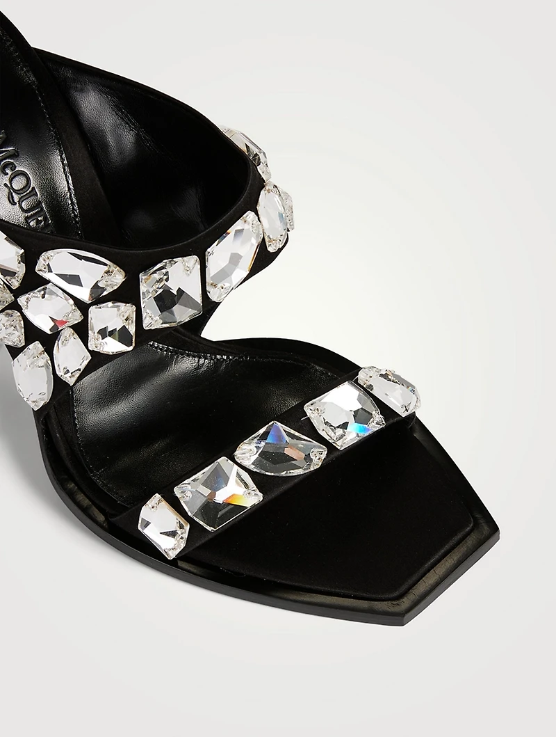 Punk Crystal Shard Satin Mules