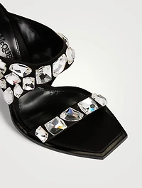 Punk Crystal Shard Satin Mules