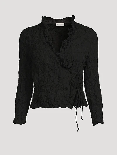 Vancy Crinkled Wrap Top