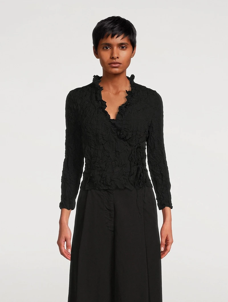 Vancy Crinkled Wrap Top