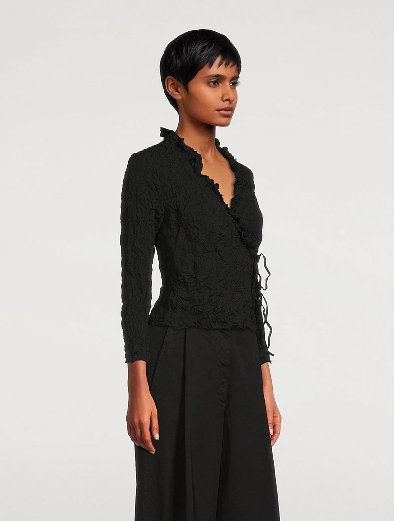 Vancy Crinkled Wrap Top