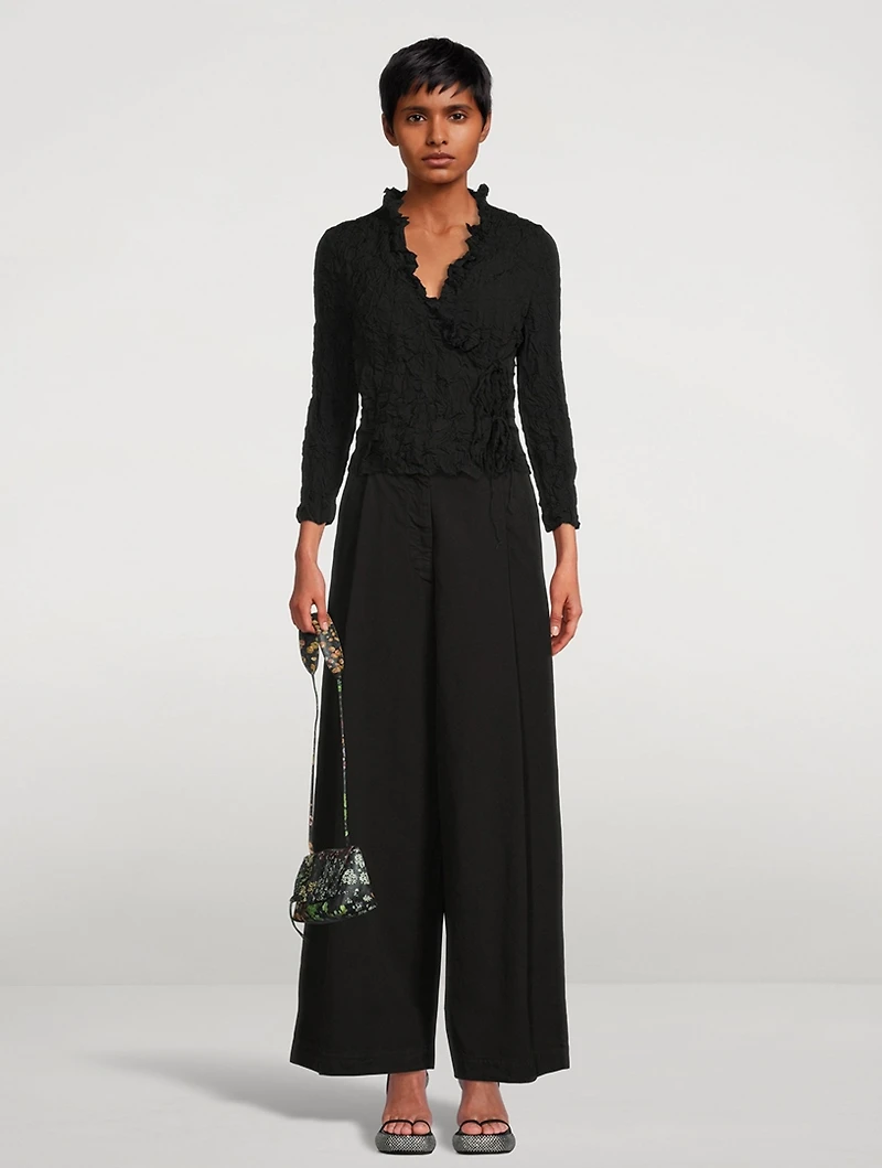 Vancy Crinkled Wrap Top