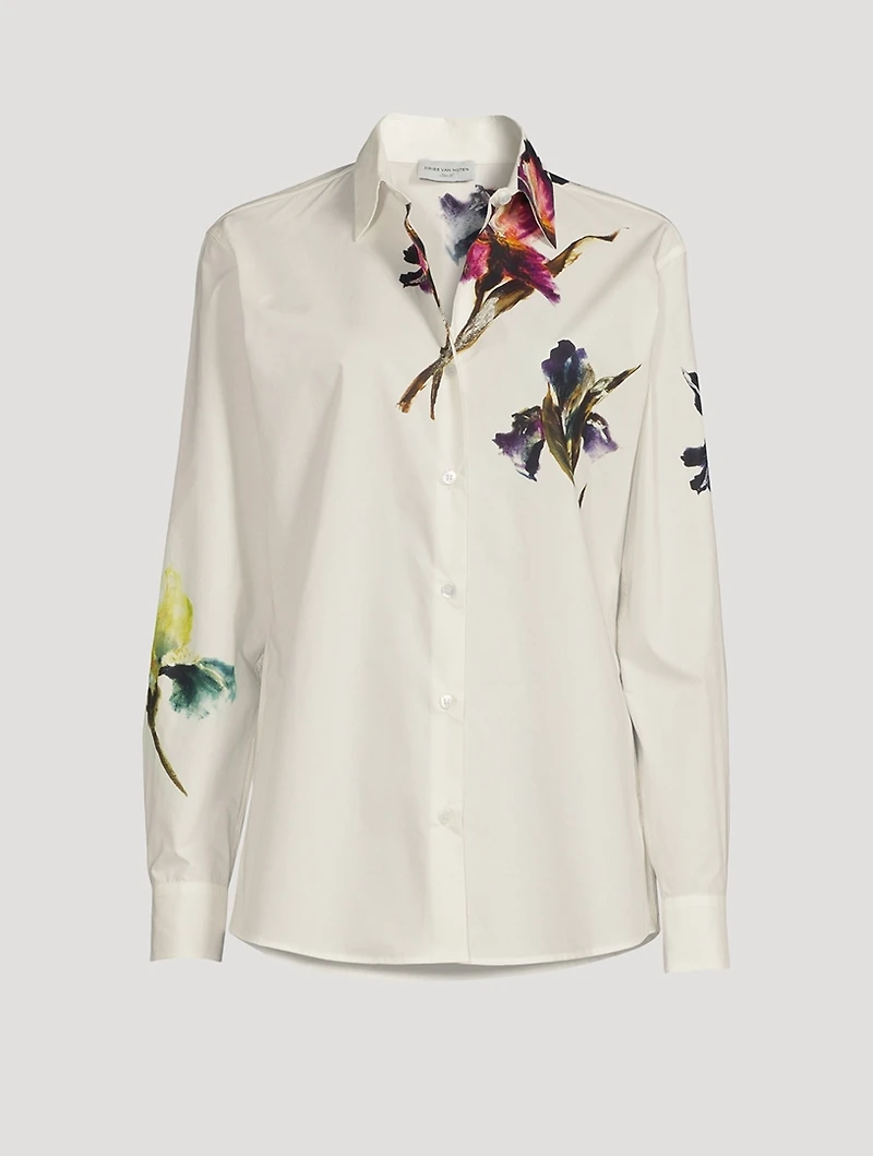 Clavelly Poplin Shirt Floral Print