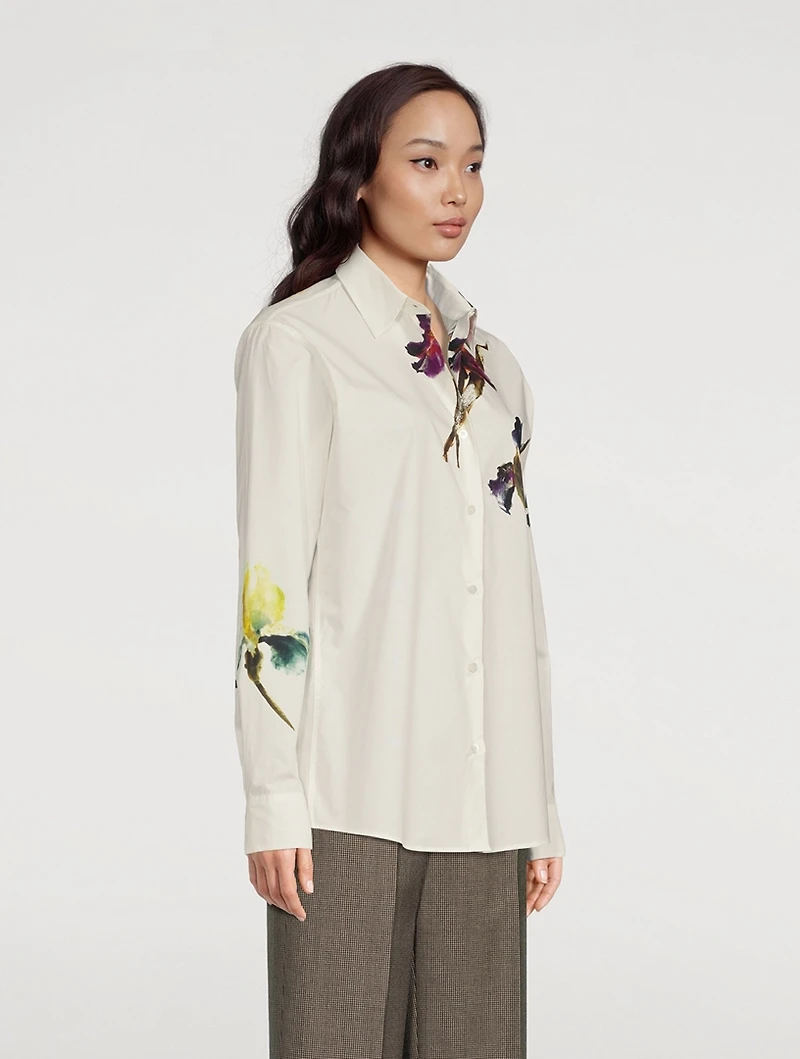 Clavelly Poplin Shirt Floral Print