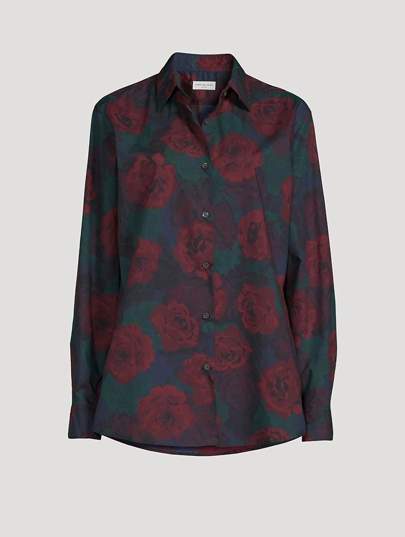 Clavelly Poplin Shirt Floral Print