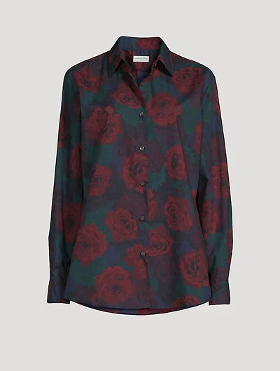 Clavelly Poplin Shirt Floral Print