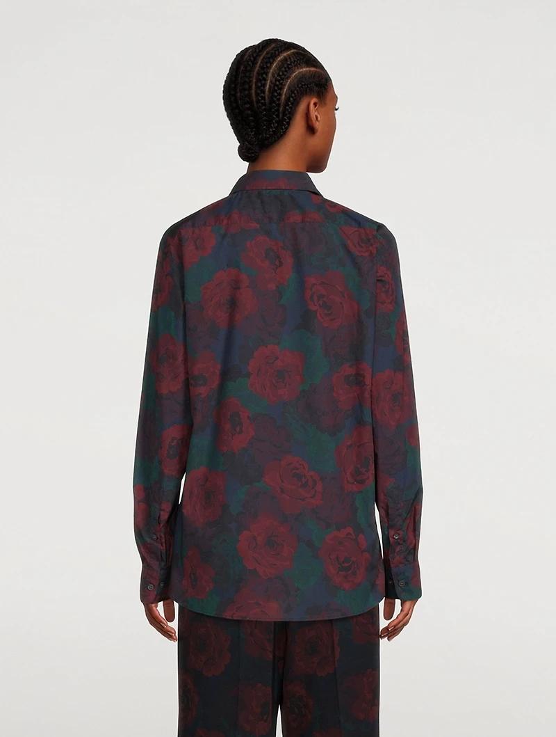 Clavelly Poplin Shirt Floral Print
