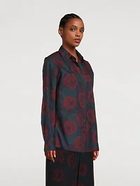 Clavelly Poplin Shirt Floral Print