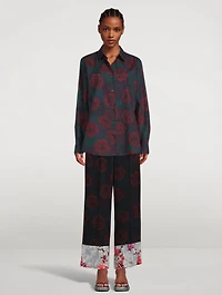 Clavelly Poplin Shirt Floral Print