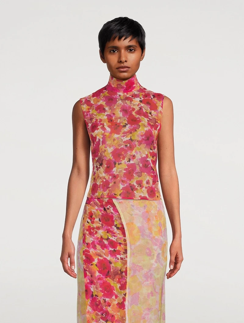 Carma Silk Bib Floral Print