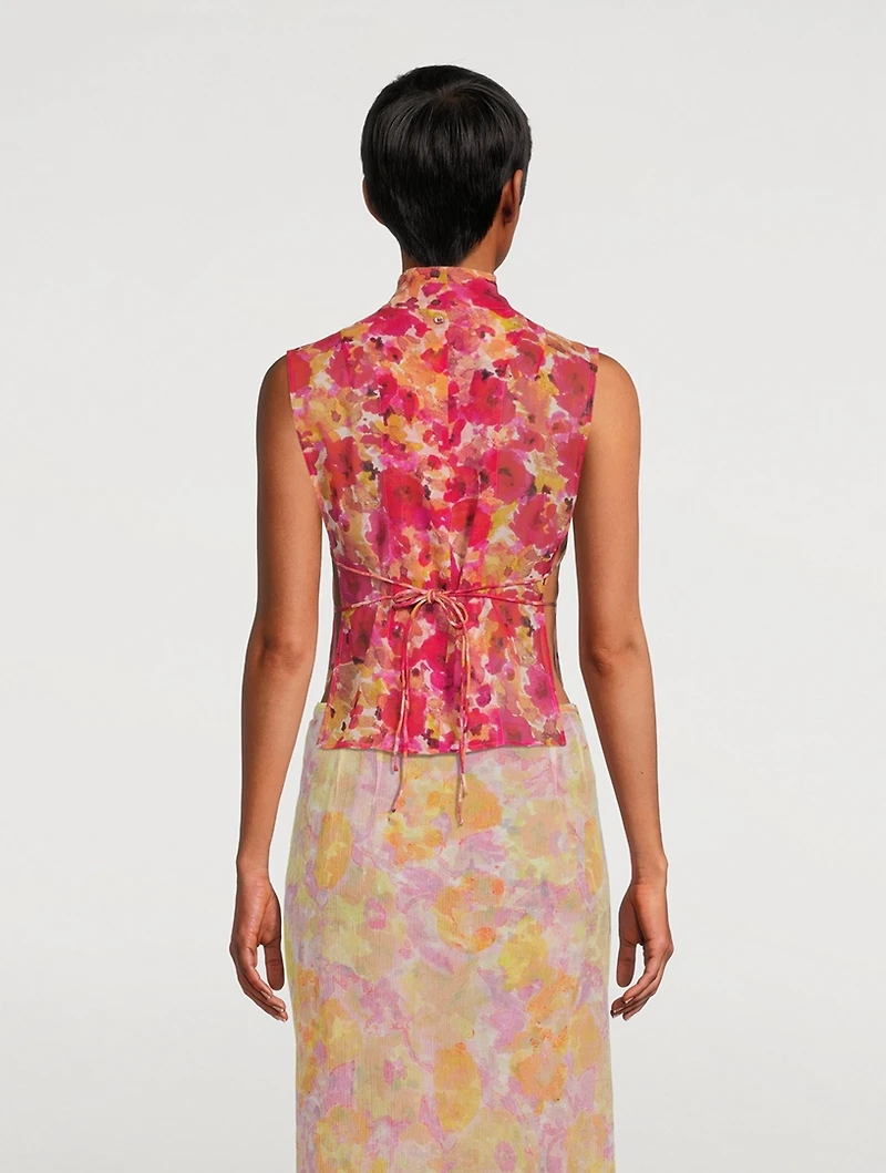 Carma Silk Bib Floral Print