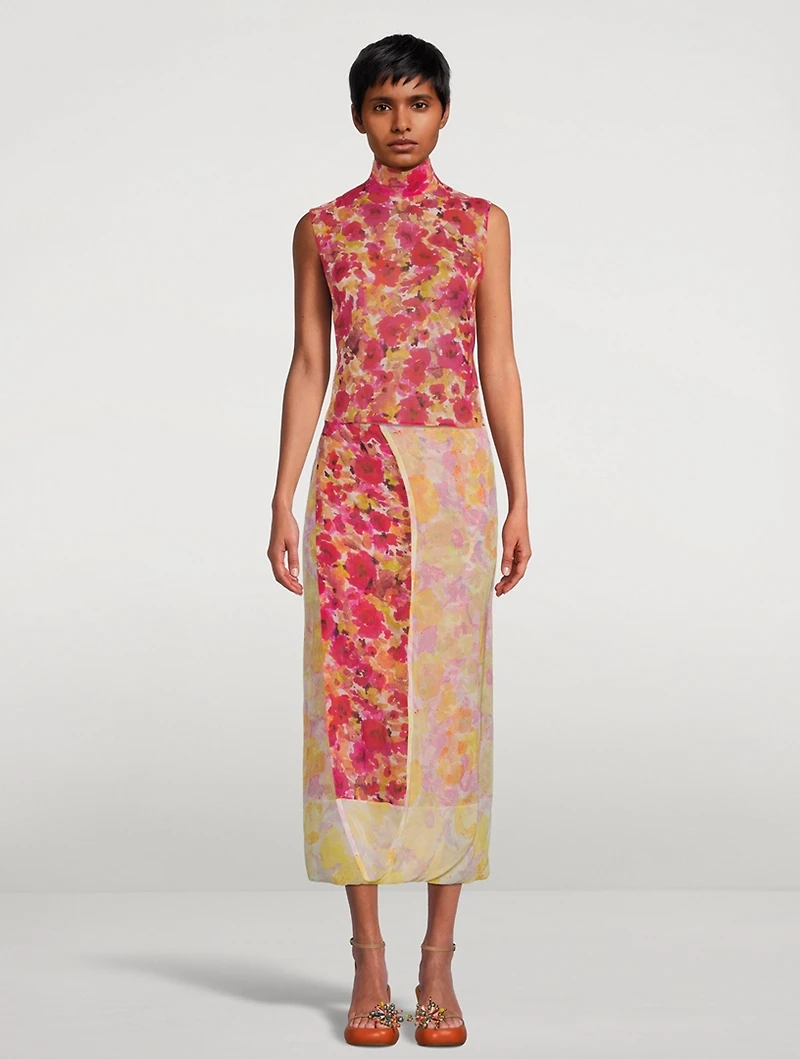 Carma Silk Bib Floral Print