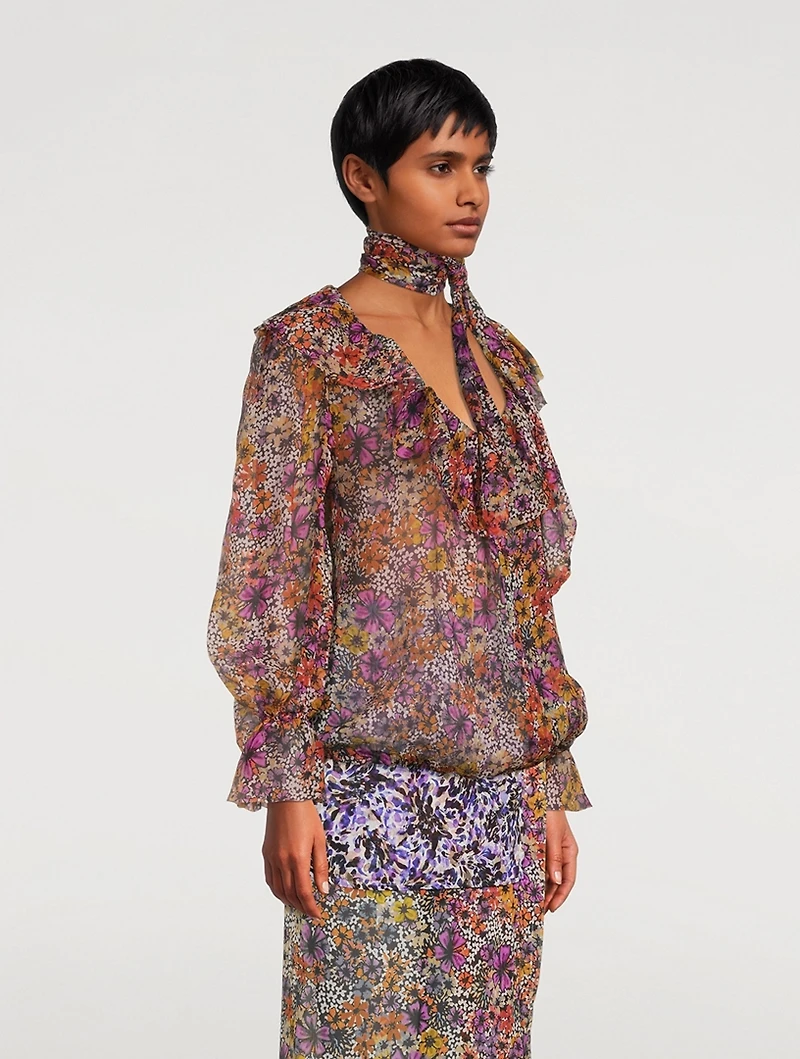Contera Ruffled Blouse Floral Print