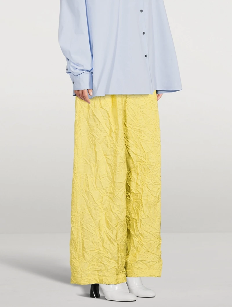 Pila Crinkled Wide-Leg Trousers