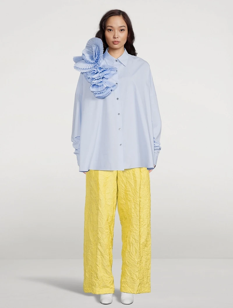 Pila Crinkled Wide-Leg Trousers