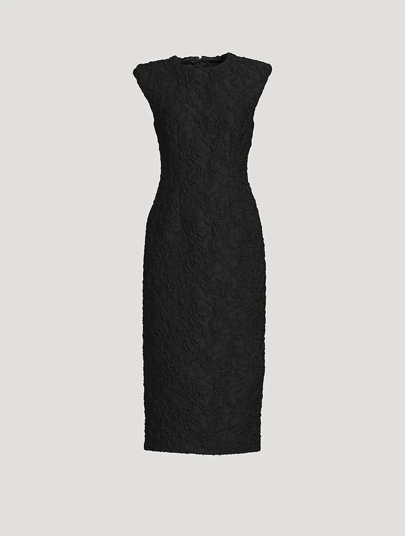 Dalilan Floral Jacquard Dress