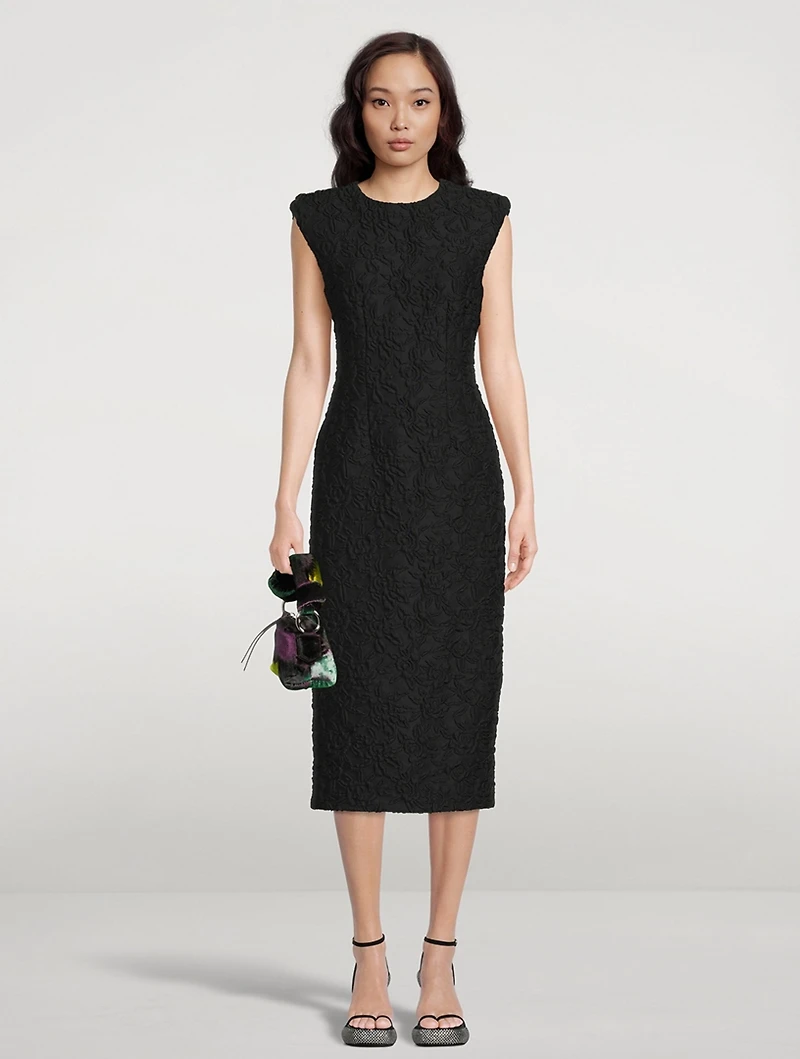 Dalilan Floral Jacquard Dress