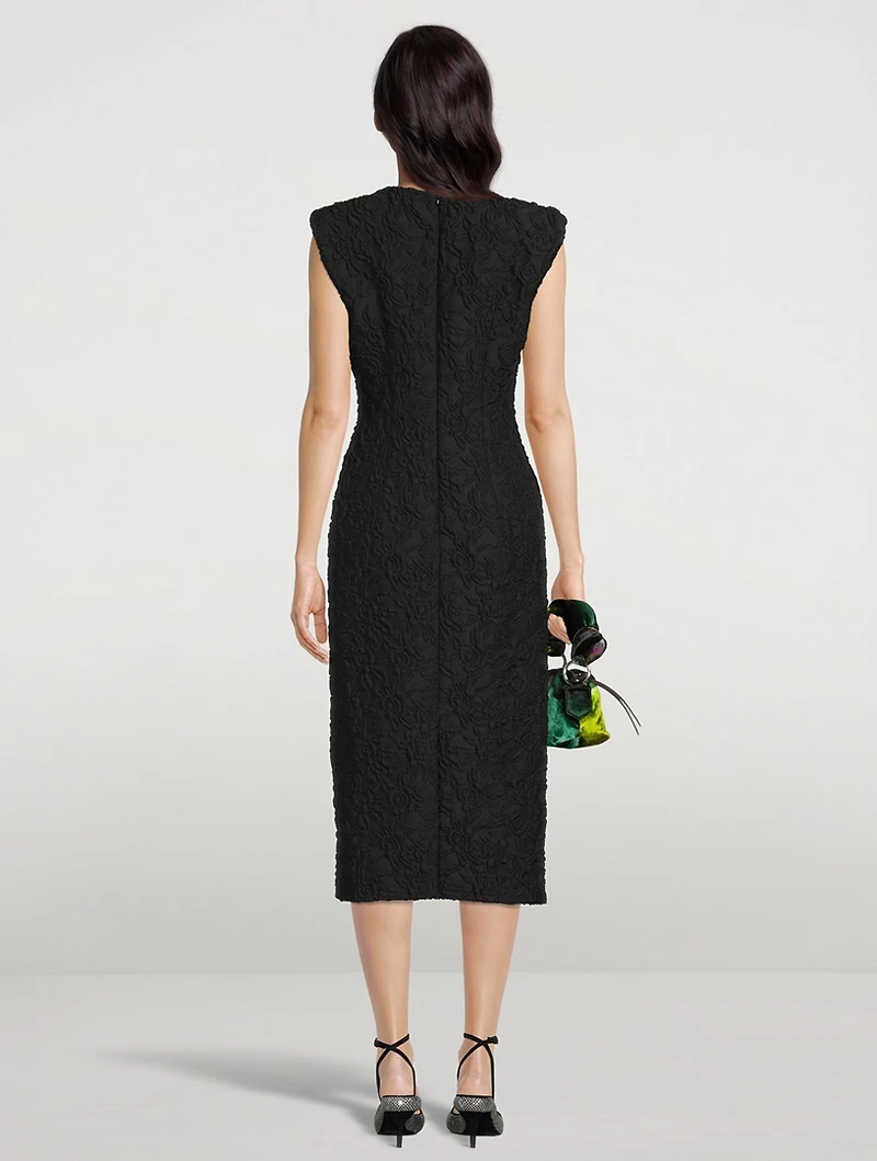 Dalilan Floral Jacquard Dress