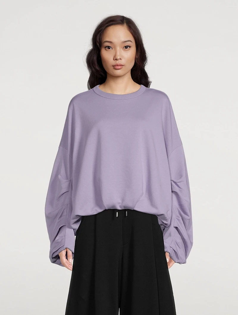 Hannett Ruched-Sleeve Sweatshirt