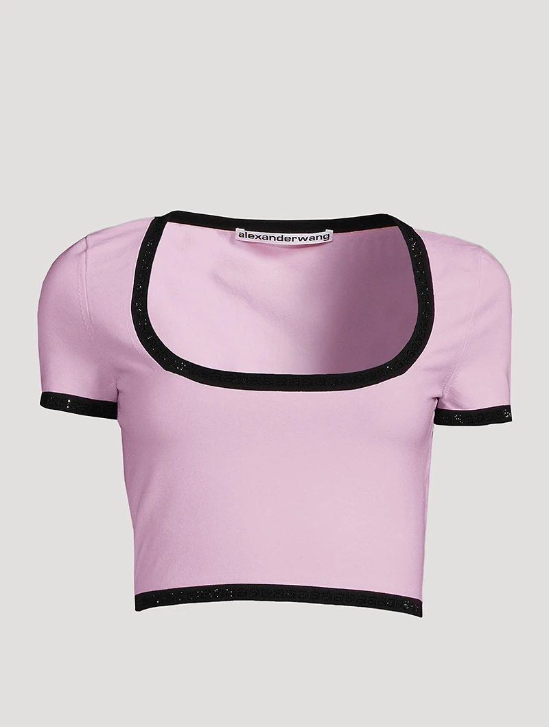 Compact Nylon Crop T-Shirt