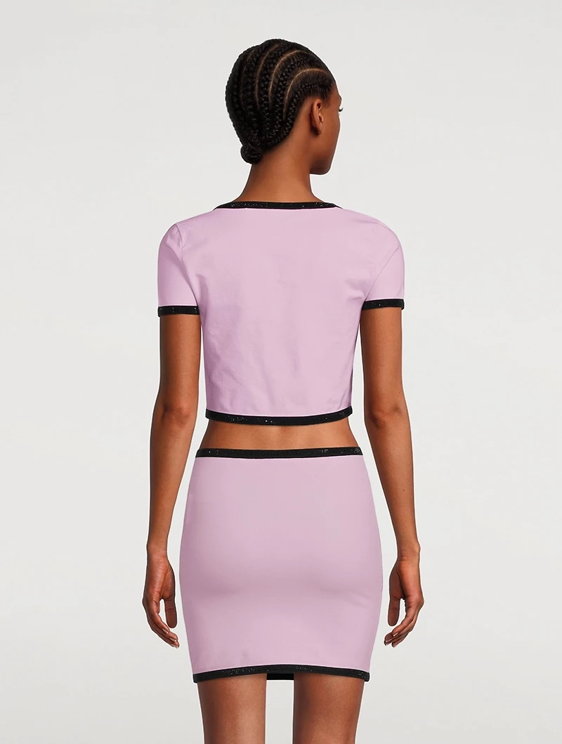 Compact Nylon Crop T-Shirt
