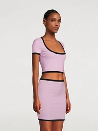Compact Nylon Crop T-Shirt