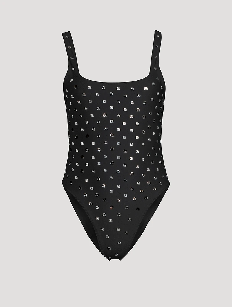 Crystal Logo One-Piece Swimsuit
