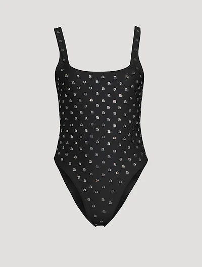 Crystal Logo One-Piece Swimsuit