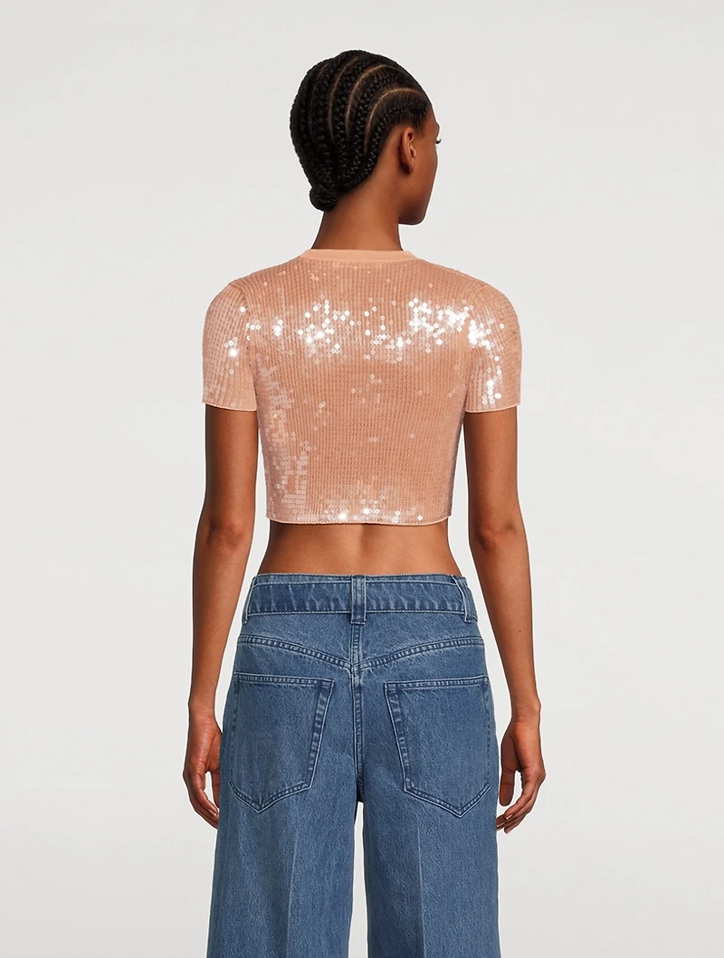 Sequin Crop T-Shirt