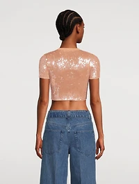 Sequin Crop T-Shirt