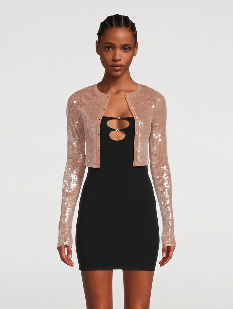 Sequin Crop Cardigan
