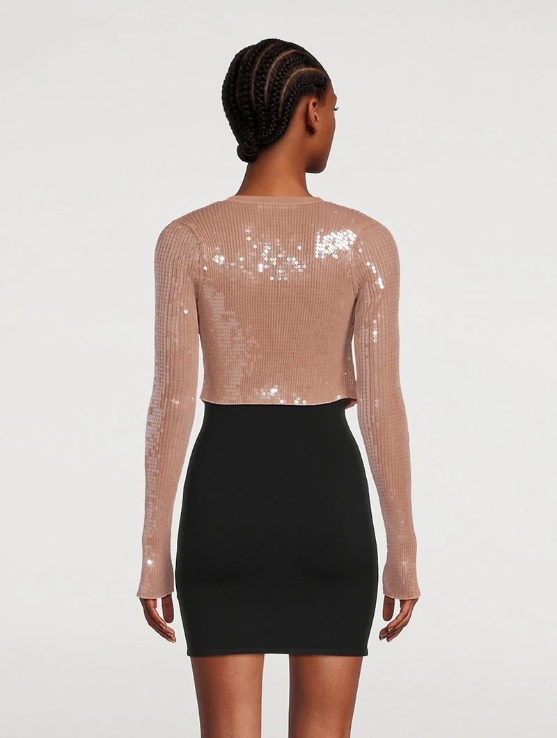 Sequin Crop Cardigan