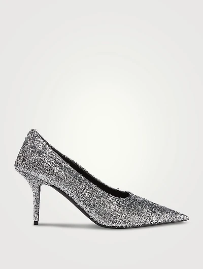 Square Knife Lamé Pumps