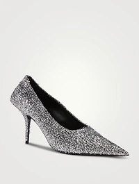 Square Knife Lamé Pumps
