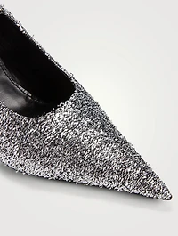 Square Knife Lamé Pumps