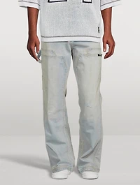 Denim Straight-Leg Carpenter Pants