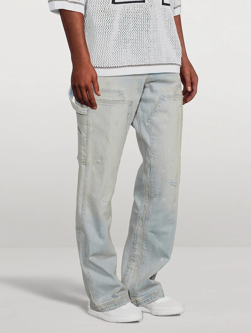 Denim Straight-Leg Carpenter Pants