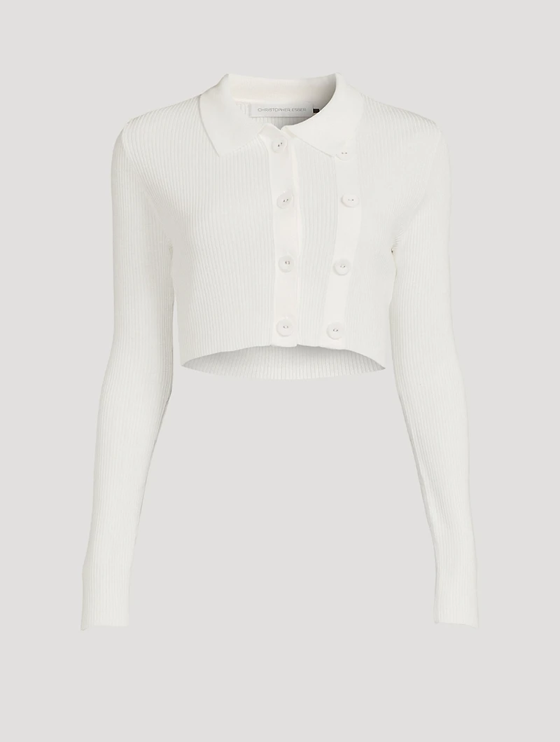 Double Button Cropped Cardigan