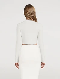 Double Button Cropped Cardigan