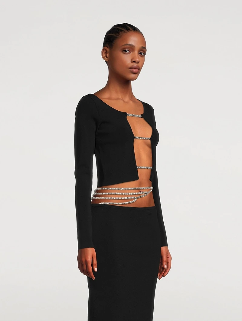 Crystal Lattice Long Sleeve Top