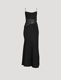 Split-Waist Tie Silk Dress