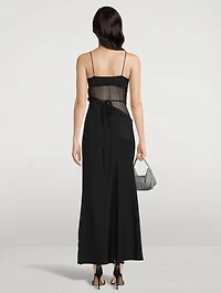 Split-Waist Tie Silk Dress
