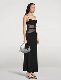 Split-Waist Tie Silk Dress