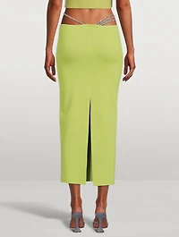 Crystal Lattice Knit Midi Skirt