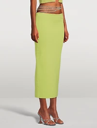 Crystal Lattice Knit Midi Skirt