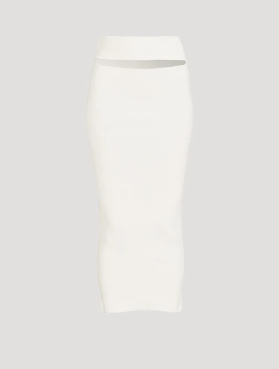 Split Micro Knit Midi Skirt