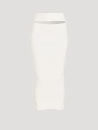 Split Micro Knit Midi Skirt