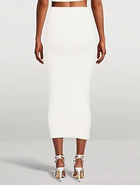 Split Micro Knit Midi Skirt