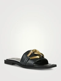 Brooklyn Leather Slide Sandals